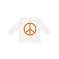 thumbnail image 1 of Inktastic Funky Orange Peace Sign Boys or Girls Long Sleeve Toddler T-Shirt, 1 of 5