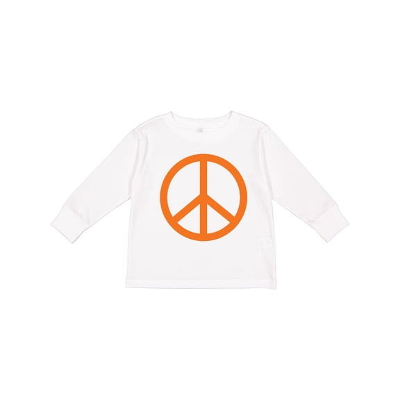 Inktastic Funky Orange Peace Sign Boys or Girls Long Sleeve Toddler T-Shirt