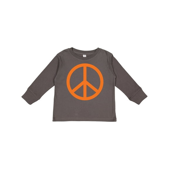 Inktastic Funky Orange Peace Sign Boys or Girls Long Sleeve Toddler T-Shirt