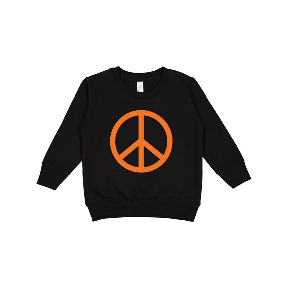 Inktastic Funky Orange Peace Sign Toddler Sweatshirt