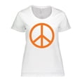 thumbnail image 1 of Inktastic Funky Orange Peace Sign Women's Plus Size T-Shirt, 1 of 5