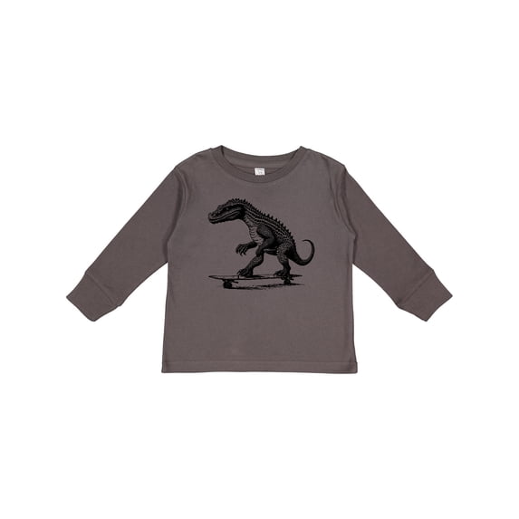 Inktastic Funny Alligator on Skateboard Boys Long Sleeve Toddler T-Shirt