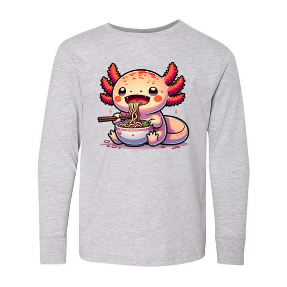 Inktastic Funny Axolotl Ramen Lover Long Sleeve Youth T-Shirt