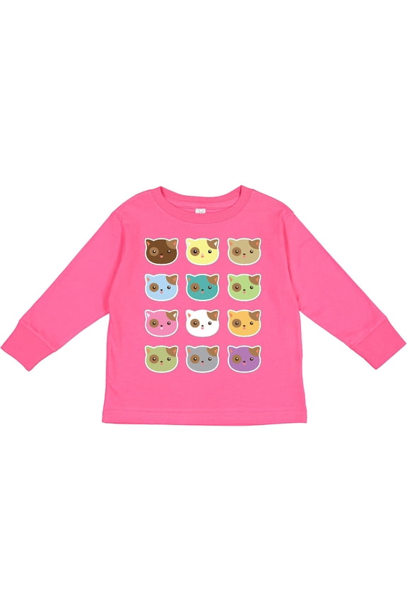 Funny Cat Lover Kitty Kitten Boys or Girls Long Sleeve Toddler T-Shirt