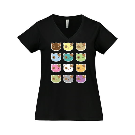 Inktastic Funny Cat Lover Kitty Kitten Women's Plus Size V-Neck T-Shirt