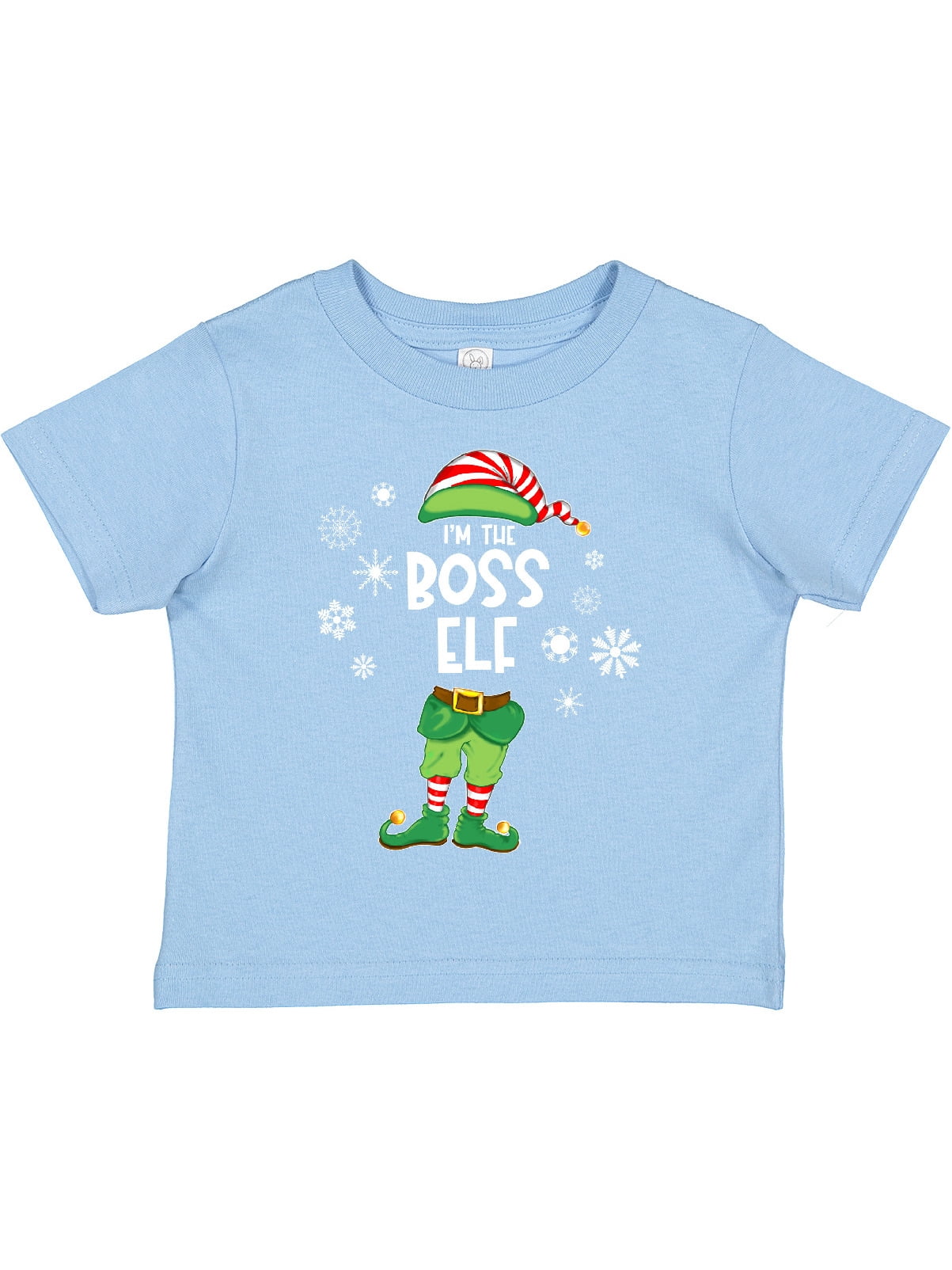 Inktastic Funny Christmas I'm the Boss Elf with Shoes and Hat Boys or Girls Toddler T-Shirt