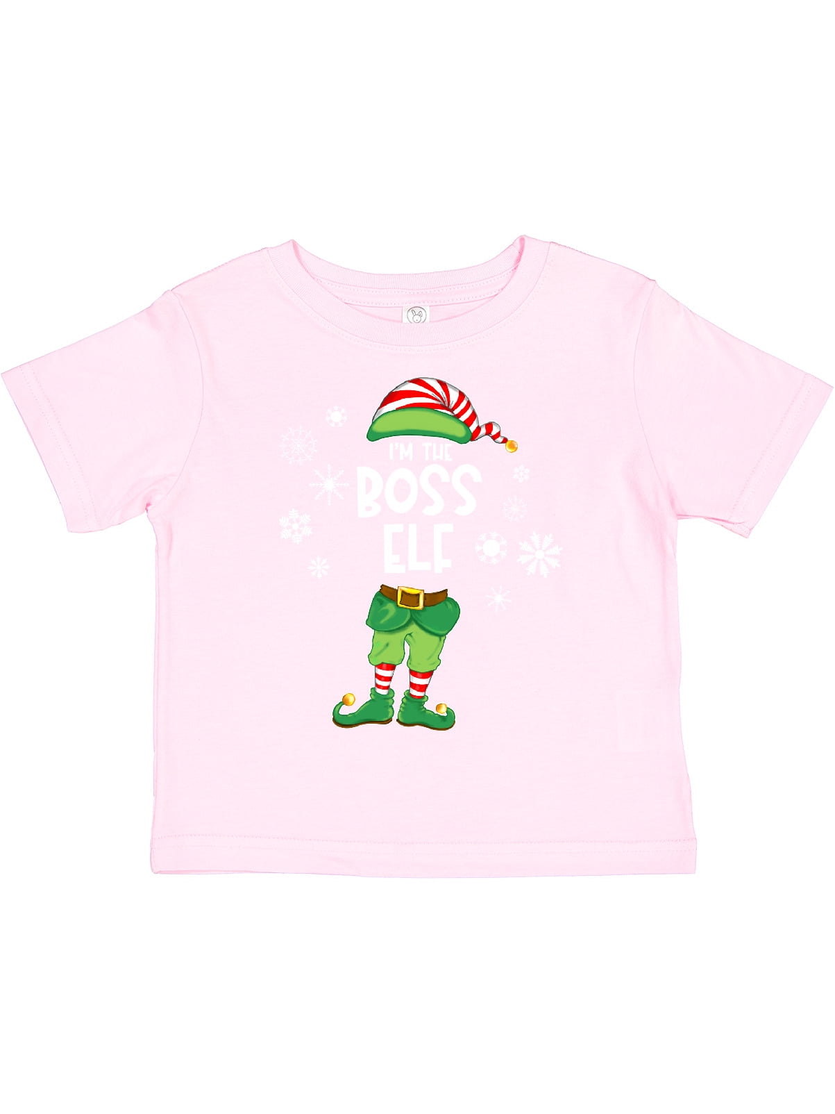 Inktastic Funny Christmas I'm the Boss Elf with Shoes and Hat Boys or Girls Toddler T-Shirt