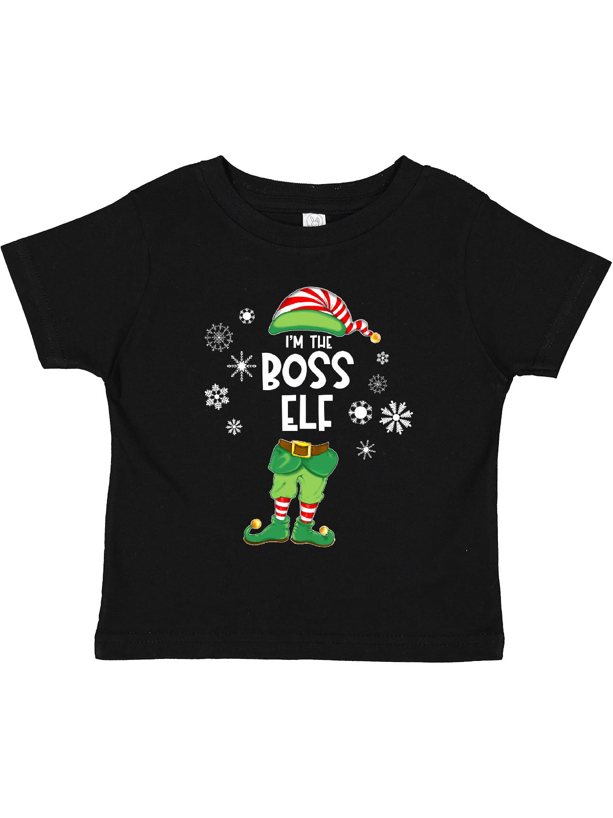 Inktastic Funny Christmas I'm the Boss Elf with Shoes and Hat Boys or Girls Toddler T-Shirt