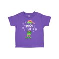 thumbnail image 1 of Inktastic Funny Christmas I'm the Boss Elf with Shoes and Hat Boys or Girls Toddler T-Shirt, 1 of 5