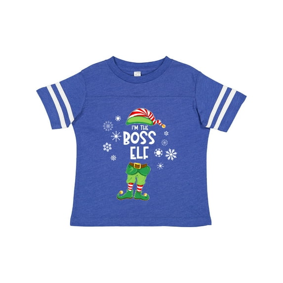 Inktastic Funny Christmas I'm the Boss Elf with Shoes and Hat Boys or Girls Toddler T-Shirt
