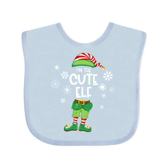Inktastic Funny Christmas I'm the Cute Elf with Shoes and Hat Boys or Girls Baby Bib
