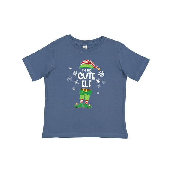 Inktastic Funny Christmas I'm the Cute Elf with Shoes and Hat Boys or Girls Baby T-Shirt