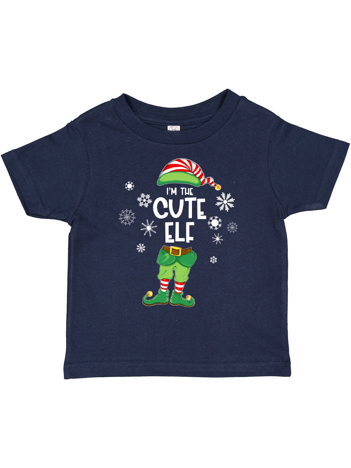 Inktastic Funny Christmas I'm the Cute Elf with Shoes and Hat Boys or Girls Toddler T-Shirt