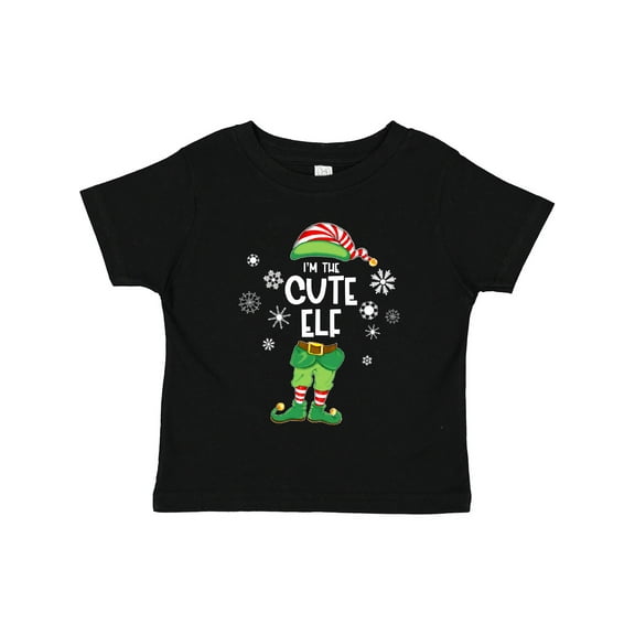 Inktastic Funny Christmas I'm the Cute Elf with Shoes and Hat Boys or Girls Toddler T-Shirt
