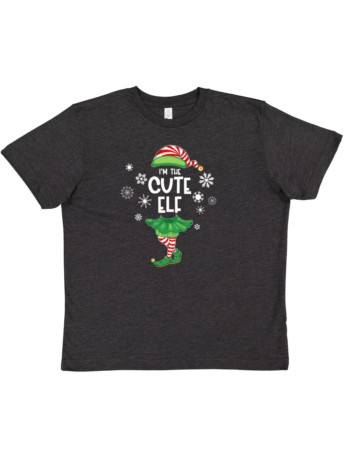 Inktastic Funny Christmas I'm the Cute Elf with Shoes and Hat Youth T-Shirt - image 1 of 4