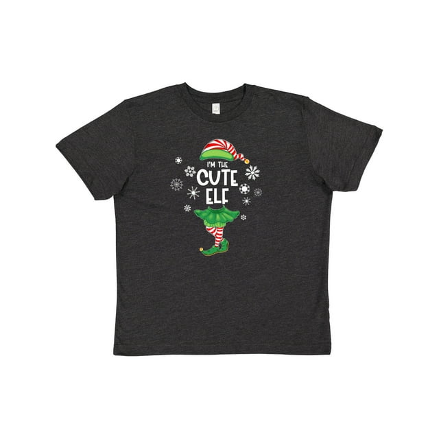 Inktastic Funny Christmas I'm the Cute Elf with Shoes and Hat Youth T-Shirt