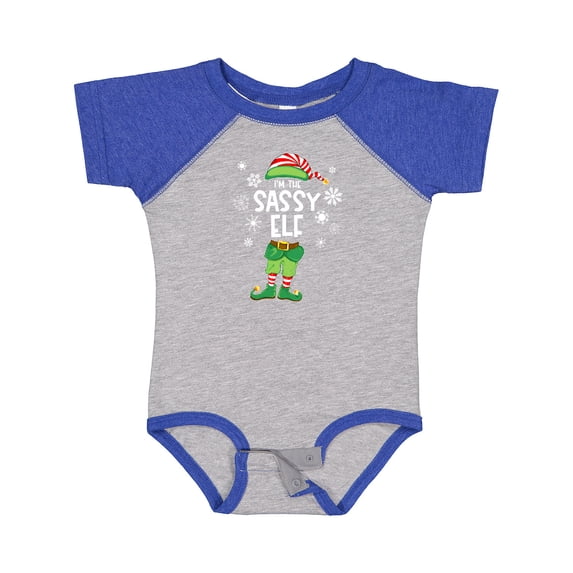 Inktastic Funny Christmas I'm the Sassy Elf with Shoes and Hat Boys or Girls Baby Bodysuit
