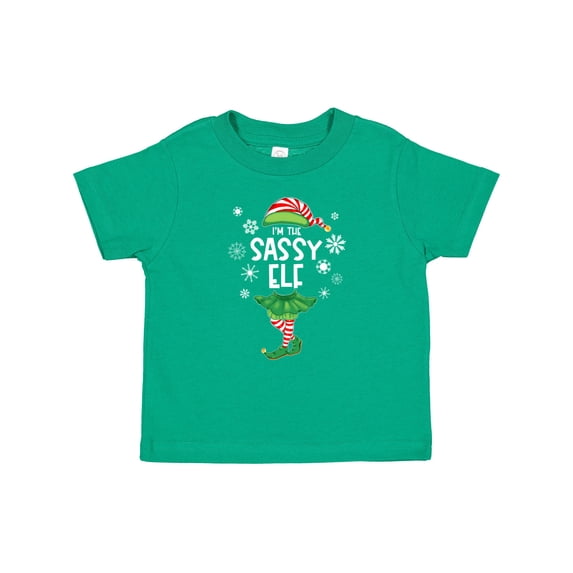 Inktastic Funny Christmas I'm the Sassy Elf with Shoes and Hat Boys or Girls Baby T-Shirt