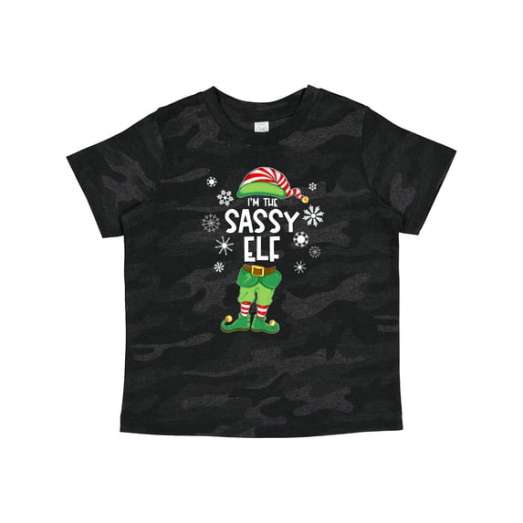 Inktastic Funny Christmas I'm the Sassy Elf with Shoes and Hat Boys or Girls Toddler T-Shirt