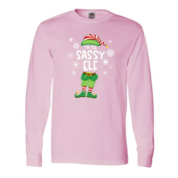 Inktastic Funny Christmas I'm the Sassy Elf with Shoes and Hat Long Sleeve T-Shirt