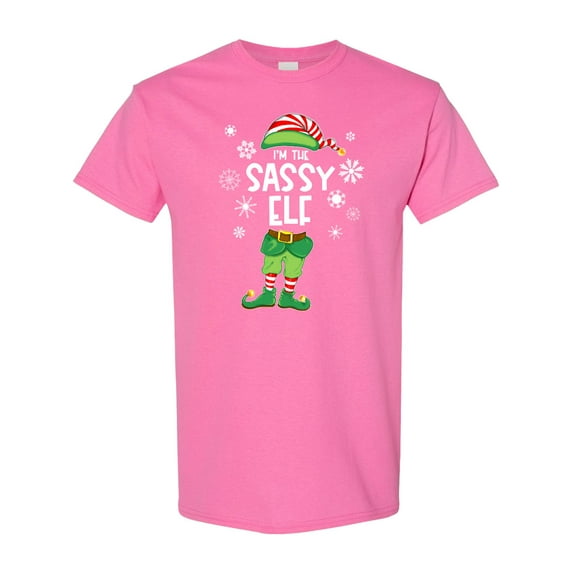 Inktastic Funny Christmas I'm the Sassy Elf with Shoes and Hat T-Shirt