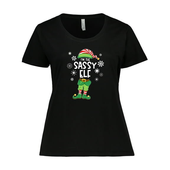 Inktastic Funny Christmas I'm the Sassy Elf with Shoes and Hat Women's Plus Size T-Shirt