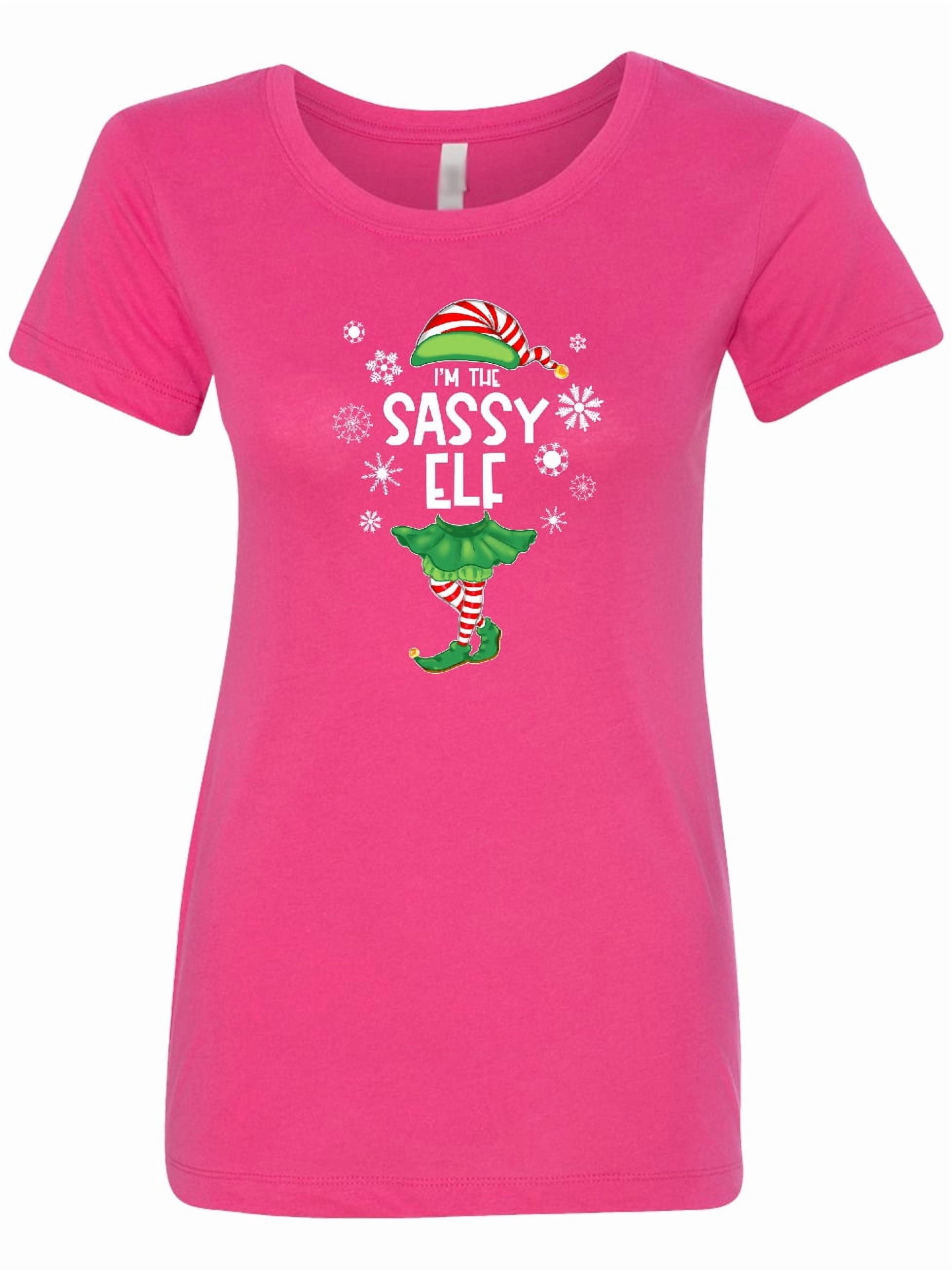 Inktastic Funny Christmas I'm the Sassy Elf with Shoes and Hat Women's T-Shirt