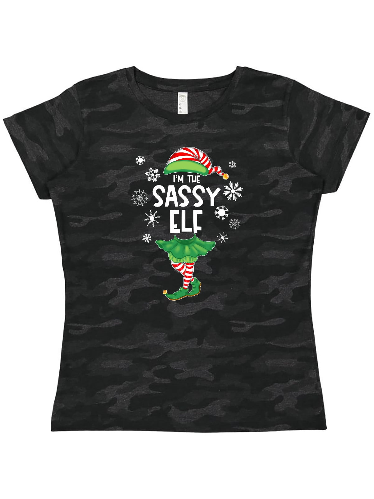 Inktastic Funny Christmas I'm the Sassy Elf with Shoes and Hat Women's T-Shirt