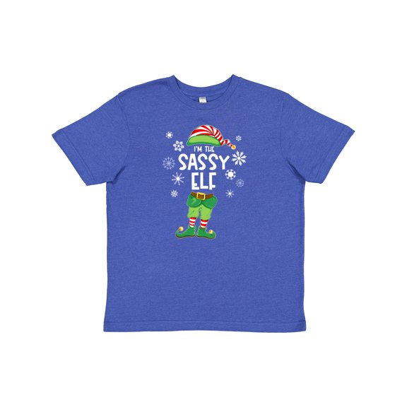 Inktastic Funny Christmas I'm the Sassy Elf with Shoes and Hat Youth T-Shirt