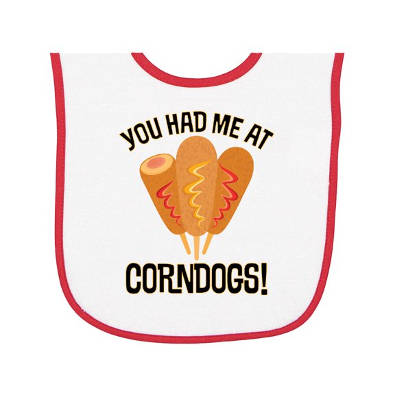 Inktastic Funny Corndogs Fair Food Quote Baby Terry Cloth Bib