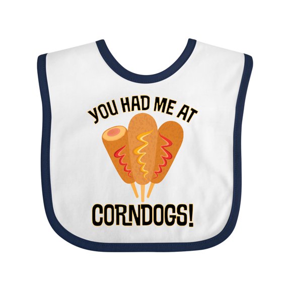 Inktastic Funny Corndogs Fair Food Quote Boys or Girls Baby Bib
