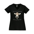 thumbnail image 1 of Inktastic Funny Cow Not My Pasture Not My Patties Women's Plus Size V-Neck T-Shirt, 1 of 5