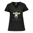thumbnail image 1 of Inktastic Funny Cow Not My Pasture Not My Patties Women's Plus Size V-Neck T-Shirt, 1 of 5