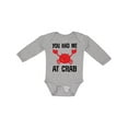 thumbnail image 1 of Inktastic Funny Crab Gift Boys or Girls Long Sleeve Baby Bodysuit, 1 of 5