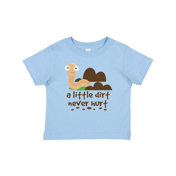 Inktastic Funny Dirt Never Hurt Boys Earthworm Boys Baby T-Shirt