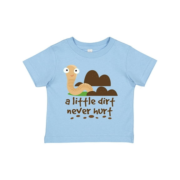 Inktastic Funny Dirt Never Hurt Boys Earthworm Boys Toddler T-Shirt