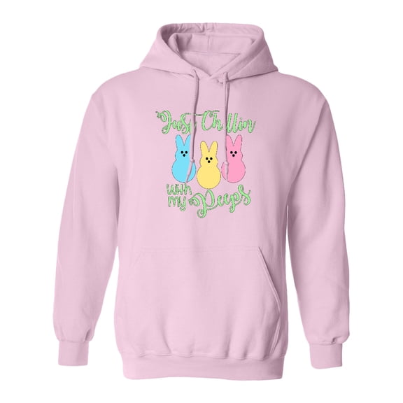 Inktastic Funny Easter Just Chillin' with My Peeps Adult Hoodie Sweatshirt