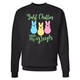 thumbnail image 1 of Inktastic Funny Easter Just Chillin' with My Peeps Adult Sweatshirt, 1 of 4