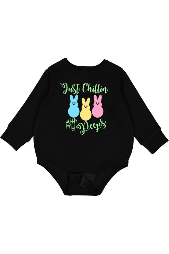 Funny Easter Just Chillin' with My Peeps Baby Fleece Bodysuit
