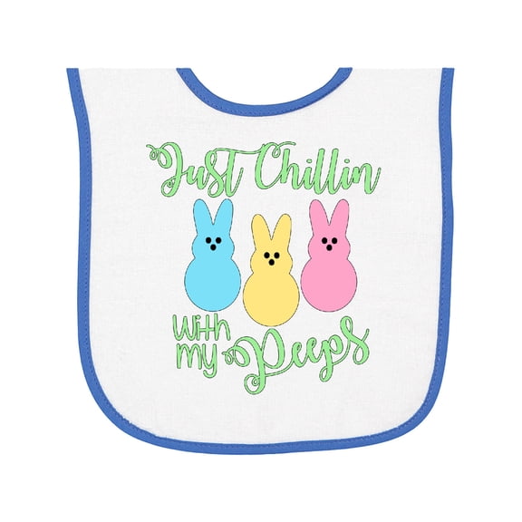 Inktastic Funny Easter Just Chillin' with My Peeps Baby Terry Cloth Bib