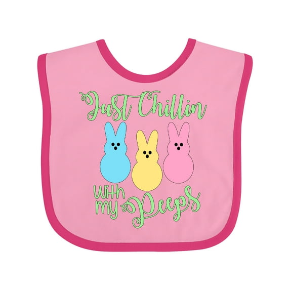 Inktastic Funny Easter Just Chillin' with My Peeps Boys or Girls Baby Bib