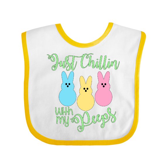 Inktastic Funny Easter Just Chillin' with My Peeps Boys or Girls Baby Bib