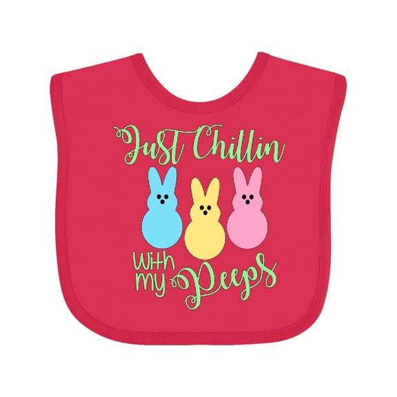 Inktastic Funny Easter Just Chillin' with My Peeps Boys or Girls Baby Bib