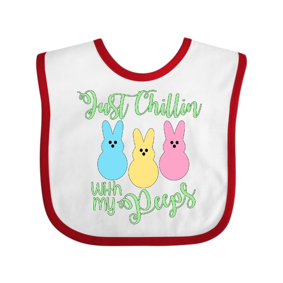 Inktastic Funny Easter Just Chillin' with My Peeps Boys or Girls Baby Bib