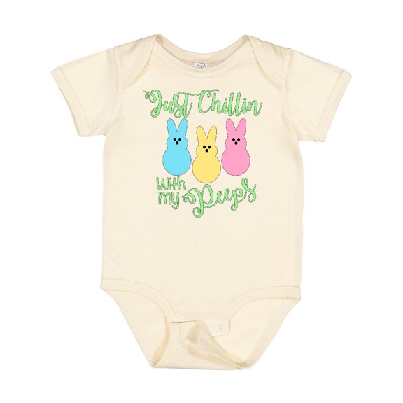 Inktastic Funny Easter Just Chillin' with My Peeps Boys or Girls Baby Bodysuit