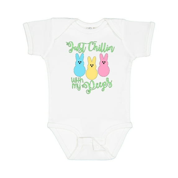 Inktastic Funny Easter Just Chillin' with My Peeps Boys or Girls Baby Bodysuit