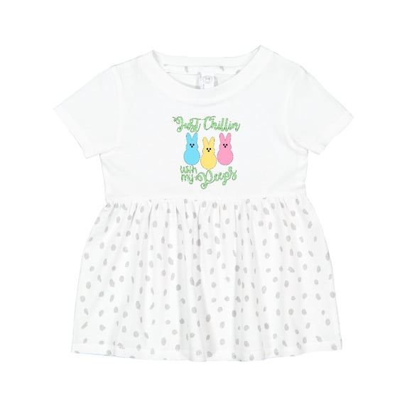 Inktastic Funny Easter Just Chillin' with My Peeps Girls Baby Dress