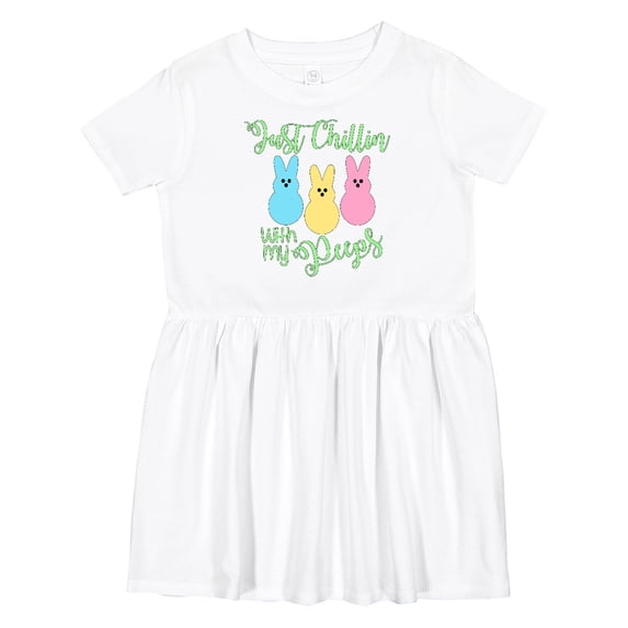 Inktastic Funny Easter Just Chillin' with My Peeps Girls Toddler Dress