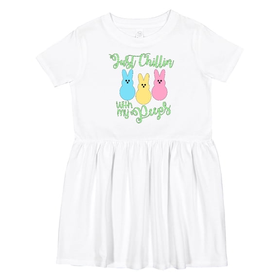 Inktastic Funny Easter Just Chillin' with My Peeps Girls Toddler Dress