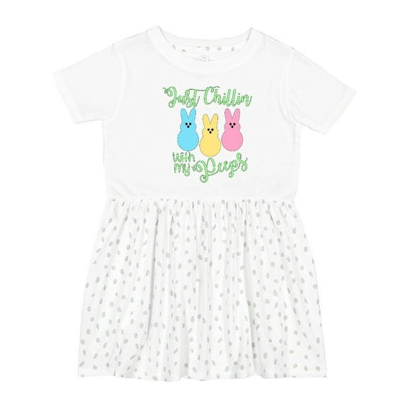 Inktastic Funny Easter Just Chillin' with My Peeps Girls Toddler Dress